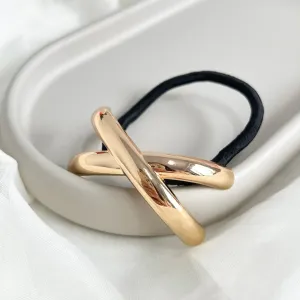 PRESILHA - ELÁSTICO DE CABELO COM CHAPA EM X