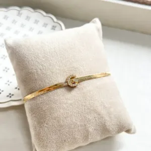 PULSEIRA FITA ITALIANA COM LETRA CRAVEJADA - G