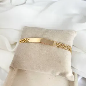 PULSEIRA MASCULINA DE PLACA COM ELO 3X1