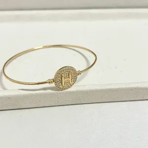 BRACELETE LETRA COM ENCAIXE CRAVEJADO