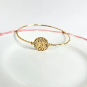 BRACELETE LETRA COM ENCAIXE CRAVEJADO - N