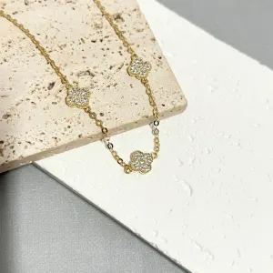 COLAR 3 TREVOS CRAVEJADOS 40CM + 10CM EXTENSOR