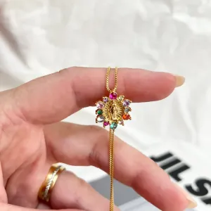 COLAR MEDALHA NS DAS GRAÇAS COLORIDA