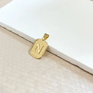 PINGENTE MEDALHA PEQUENA DE LETRA - N