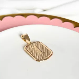 PINGENTE MEDALHA QUADRADA DE LETRA - I