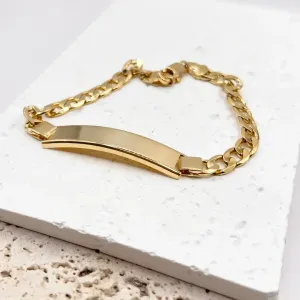 PULSEIRA ELO GRUMET COM PLACA PARA GRAVAÇÃO