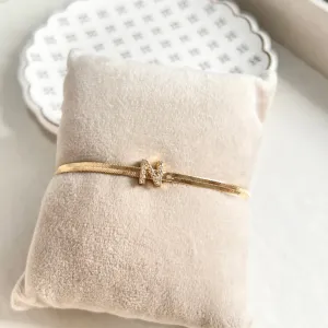 PULSEIRA FITA ITALIANA COM LETRA CRAVEJADA - N