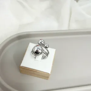 ANEL 2 VOLTAS COM 3 BOLAS DE TAMANHOS DIFERENTES