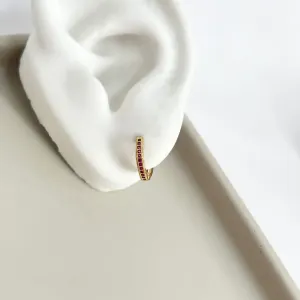 BRINCO ARGOLA ARTICULADA MICRO ZIRCONIA PINK