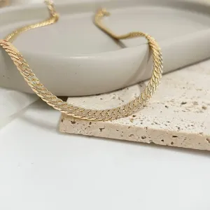 COLAR CHOKER CUBANA LAMINADA 5MM 30CM +10CM EXTENSOR