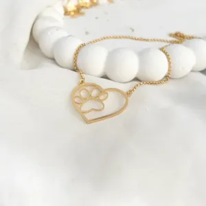 COLAR CORAÇÃO COM PATINHA CHAPA
