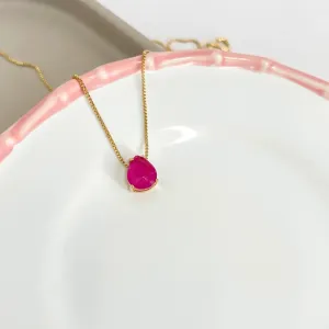 COLAR PINGENTE GOTA PINK