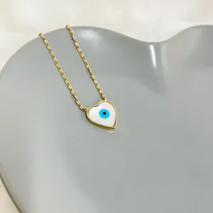 COLAR OLHO GREGO CORAÇÃO MADRE PÉROLA 50CM