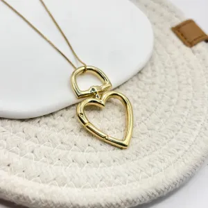 COLAR MOSQUETÃO FALSO DE CORAÇÃO