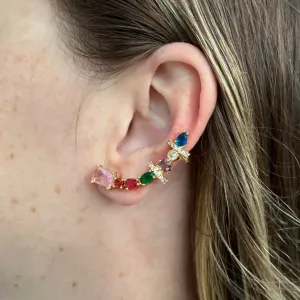 BRINCO EAR CUFF LUXO COLORIDO