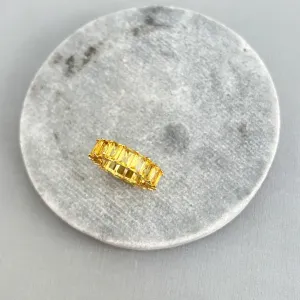 ANEL TODO ZIRCONIA AMARELA QUADRADA