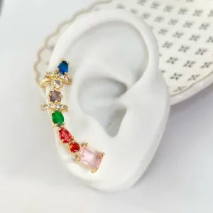 BRINCO EAR CUFF LUXO COLORIDO