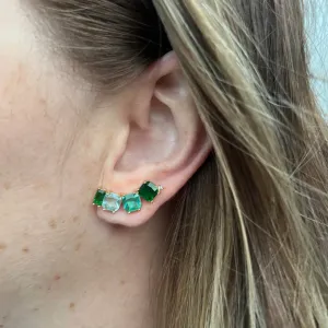 BRINCO EAR CUFF PEDRARIA VERDE