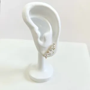 BRINCO EAR CUFF PEDRAS DE ZIRCONIA FORMATO OVAL / CORAÇÃO / GOTA