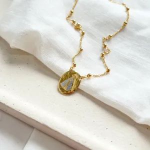 COLAR BOLINHAS COM MEDALHA NOSSA SENHORA DE APARECIDA 48CM