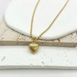 COLAR BOLINHAS COM PINGENTE DE CORAÇÃO 70CM