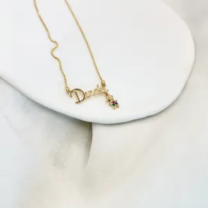 COLAR DINDA COM 1 MENINO ZIRCONIA COLORIDA