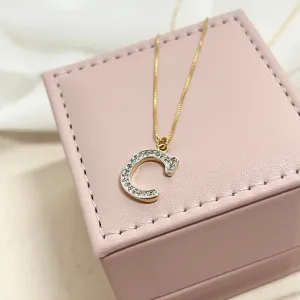 COLAR LETRA MICRO ZIRCONIA - C