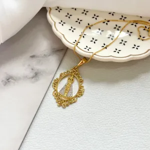 COLAR MEDALHA COM ARRABESCOS NOSSA SENHORA DE APARECIDA
