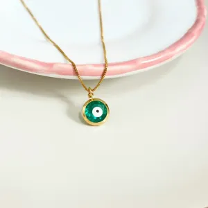 COLAR PONTO DE LUZ OLHO GREGO TURMALINA 45CM