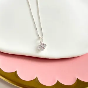 COLAR PRATA925 PONTO DE LUZ QUADRADO