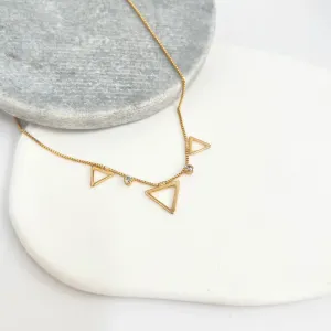 COLAR TRIÂNGULOS E PONTO DE LUZ 35CM + 10CM EXTENSOR