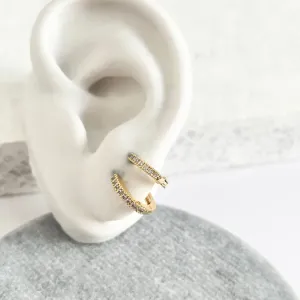 DUPLA ARGOLAS ARTICULADAS QUADRADA FINA E CRAVEJADA