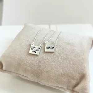 ESCAPULÁRIO PRATA925 LIVRAI-ME DE TODO MAL AMÉM