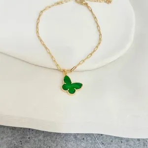 PULSEIRA BORBOLETA MADRE PÉROLA VERDE