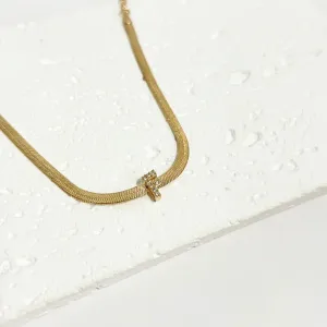 PULSEIRA FITA ITALIANA COM LETRA CRAVEJADA - F