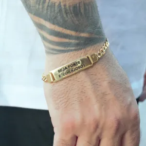 PULSEIRA PLACA COM DIZER SEJA FORTE E CORAJOSO! - BETUME