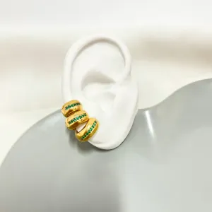 TRIO ARGOLA ARTICULADA COM ZIRCONIAS VERDE