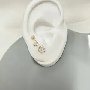 TRIO DE BRINCOS PONTO DE LUZ CORAÇÃO