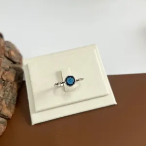 ANEL ARO TRABALHADO PEDRA AZUL