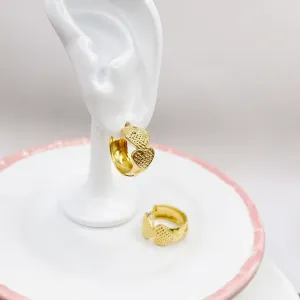 BRINCO ARGOLA ARTICULADA COM 2 CORAÇÕES DE ZIRCONIA FALSA