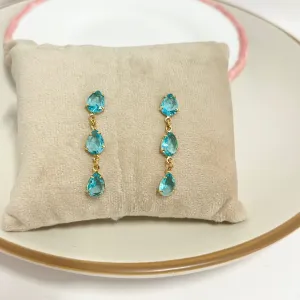 BRINCO LONGO PEDRA 3 GOTAS