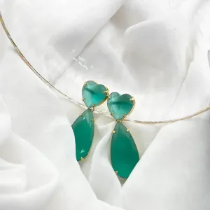 BRINCO PEDRAS CORAÇÃO E GOTA