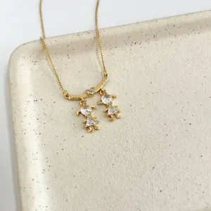COLAR 2 MENINAS PEDRA DE ZIRCONIA