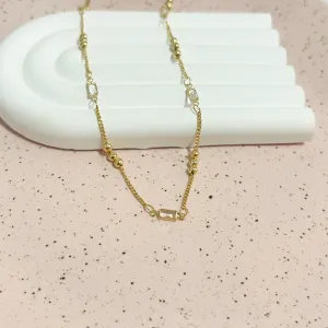COLAR CHOKER 3 BOLINHAS E BAGUETE 40CM