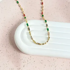 COLAR CHOKER BAGUETES COLORIDAS 45CM