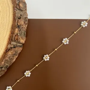 COLAR CHOKER FLORES DE PÉROLAS