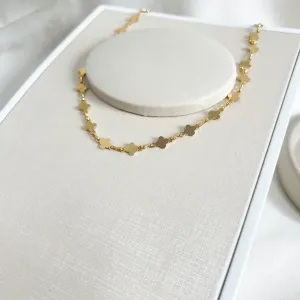 COLAR CHOKER MINI TREVO DE CHAPA 40CM