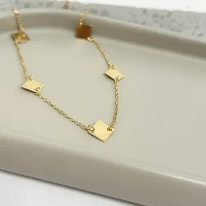 COLAR CHOKER QUADRADINHOS 45CM