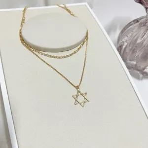 COLAR DUPLO ESTRELA DE DAVI