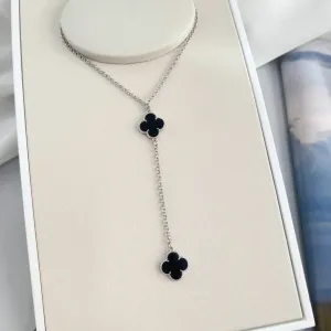 COLAR GRAVATA 2 TREVOS PRETO